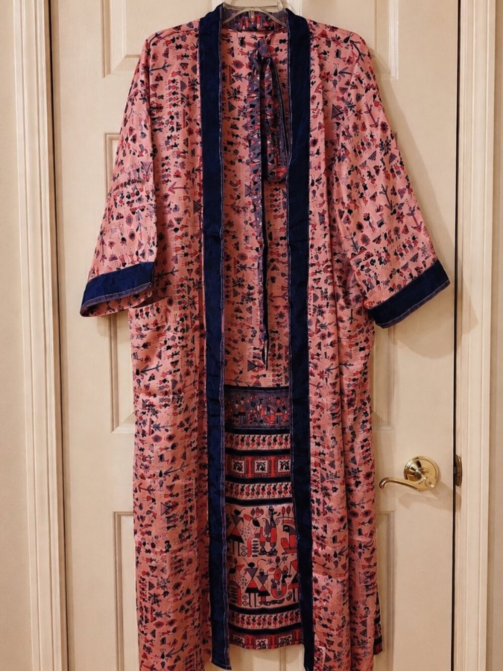 Handmade Women's Art Silk Floral Kimono Robe Lightweight Boho Cover Up